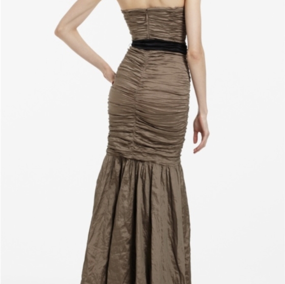 BCBG Gold Taffeta Gown XS - Picture 2 of 3
